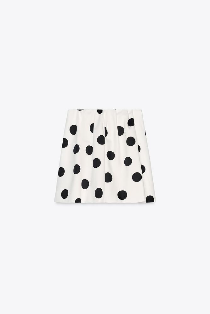 Zara POLKA DOT STRAPLESS TOP in White